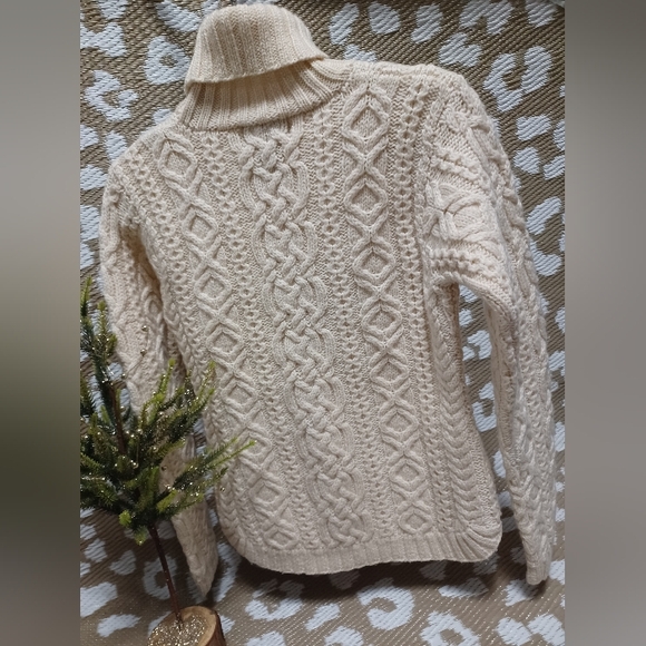Ralph Ralph Lauren Hand Knit Cozy Cable Knit Turtleneck Sweater - Cream - Picture 2 of 14
